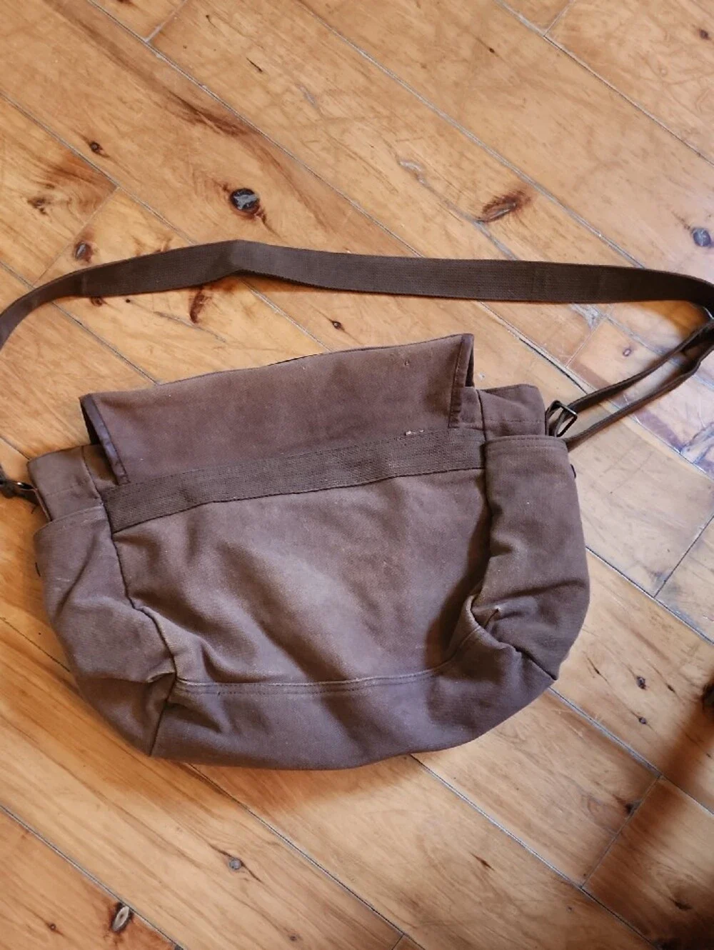 Rothco Two-Tone Brown Canvas & Leather Messenger Bag